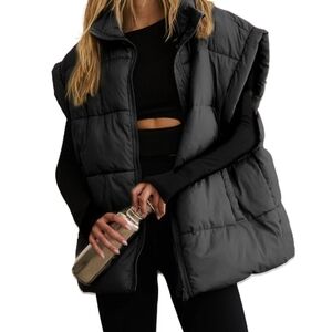 Black Oversize Puffer Vest